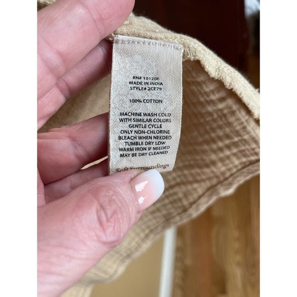 Soft Surroundings 100% Cotton, Cardigan NWT Tan Small - Picture 3 of 3